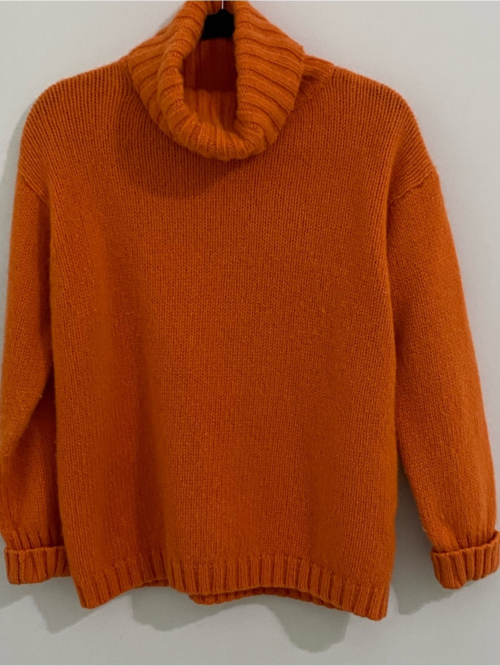 J. Crew Women’s 100% wool Orange Ribbed Turtleneck Sweater-M